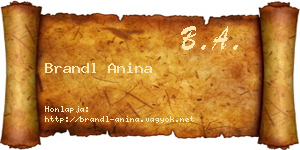 Brandl Anina névjegykártya